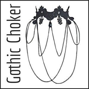 ❌SOLD Gothic Choker - Romantic Lace & Chains Draped Mall Goth Witchy Vampire